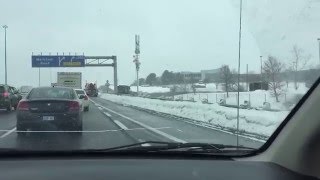 Garbage truck skid off 401 and Markham road 240pm March 3rd 2016 [upl. by Bernadine]