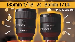 Sony 85mm f14GM in APSC mode vs 135mm f18GM on A7RV [upl. by Ohare]