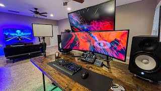 Home Office Setup Tour 2022 49quot Curved Ultrawide [upl. by Yltneb]