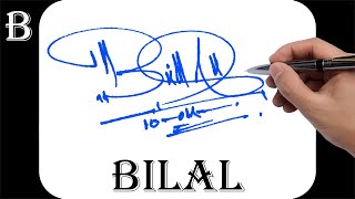 Bilal name signature design  B signature style  How to signature your name [upl. by Kealey112]