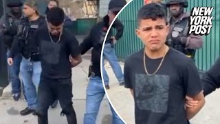 ‘Armed and dangerous’ teen migrant from Venezuela cries after arrest over Times Square shooting [upl. by Schulze714]