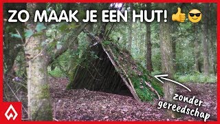 SURVIVAL een hut maken zonder gereedschap 2  Dutch Outdoor Group [upl. by Rudyard29]