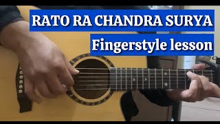 Rato ra Chandra Surya Guitar Fingerstyle lesson  Nepali Guitar fingerstyle lesson [upl. by Elisabetta]