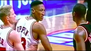 Scottie Pippen KICKS John Crotty then Throws Down the AlleyOop 1997 Game 2 [upl. by Naux]