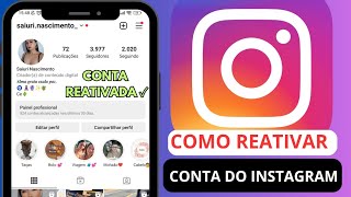 COMO REATIVAR MINHA CONTA DO INSTAGRAM [upl. by Broder285]