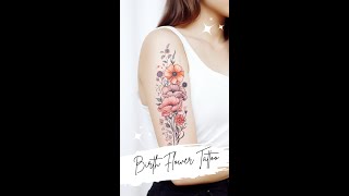 Custom Birth Flower Tattoo [upl. by Isadore43]