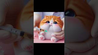 Cute cat got sick catshorts kitty cutecat funnycats shorts [upl. by Ellinet]