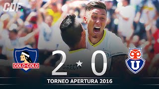 Colo Colo 2  0 Universidad de Chile  Torneo Apertura 2016  Fecha 8  CDF [upl. by Helman]