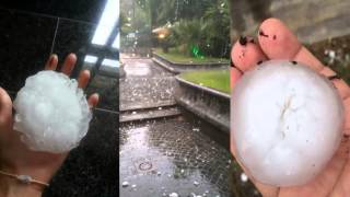 Fortissima grandinata su Napoli  hail Storm in Napoli  5092015 [upl. by Twum]