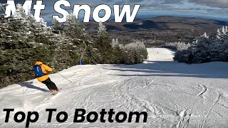 Skiing Mt Snow Top To Bottom Via Cascade and Snowdance [upl. by Elocon]