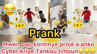 Prank revanjleu gason ap kriye sa di wi😂msezi janm fè Cyber kriye😂😂😂 [upl. by Atolrac]