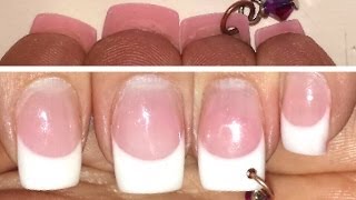 Perfect french gel nails with pink bottoms [upl. by Aloeda]