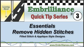 Embrilliance Quick Tip 3  Remove Hidden Stitches [upl. by Inttirb]