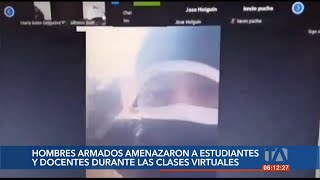 La UNE denuncia la intromisión de hombres armados en clases virtuales [upl. by Esilehs]