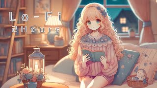 Flickering Candle and Cozy Night  2 Hours of LoFi Relaxation [upl. by Assillam81]