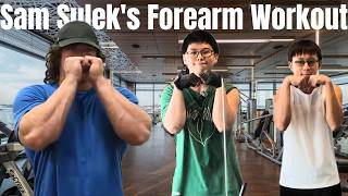 14 Yo Kid Tries Sam Suleks FOREARM Workout easier version [upl. by Petulah2]