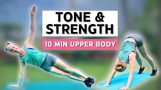 10 Min Upper Body Toning And Strength Workout For Women  At Home NO Equipment  Remove Arm Fat [upl. by Eremehc]