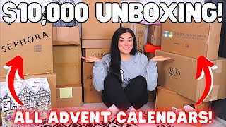 WORTH OVER 10000  Huge Advent Calendar Sneak Peak Unboxing [upl. by Annamarie]