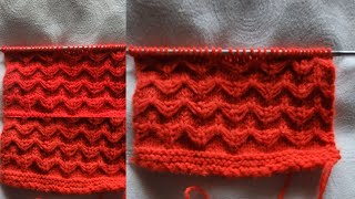 easy sweater knitting pattern for beginners बहुत सुन्दर एक रंग की ऊन से आसान बुनाई डिजाईन। [upl. by Lebazi]