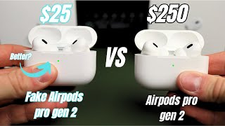 Airpods Pro gen 2 Vs Fake  Clone Better than Real [upl. by Uolymme]