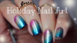 ✨ Gradient Holiday Nail Tutorial [upl. by Notloc]