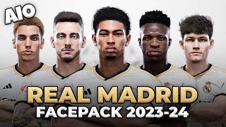 Real Madrid Facepack Season 202324  Sider and Cpk  Football Life 2023 and PES 2021 [upl. by Eihtur]