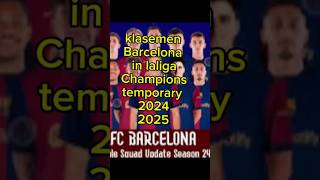 Klasemen Barcelona in laliga Champions viscabarsa viscabarca fcbarcelona messi season 20242025 [upl. by Ahtnams]