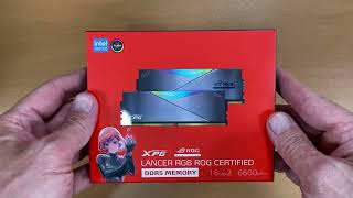 Video Unbox y Especificaciones Técnicas XPG LANCER RGB ROG CERTIFIED DDR56600MTs 2x16GB [upl. by Ecirtemed]