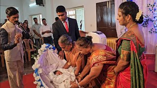 Cradling of loving baby boy Allen Chris so Avil amp Lavita Fernandes Bellore Bantwal [upl. by Yenruoj]