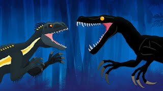 Indoraptor vs Night Feeder  DinoMania  Monster Fights [upl. by Ideih]