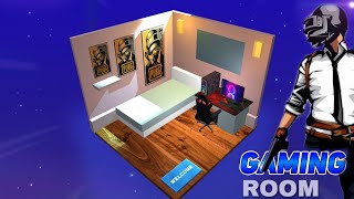 small gaming room design idea with single bed gaming setup 😱🔥 [upl. by Akenaj]