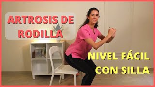 Ejercicios para ARTROSIS de RODILLA en SILLA  fácil y en casa ✅ [upl. by Nnilsia]