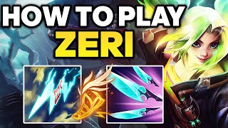 How to Play Zeri ADC  Zeri Gameplay Guide  Best Zeri Build amp Runes [upl. by Siroled]