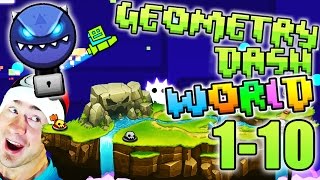 Geometry Dash WORLD ALL LEVELS 110  DEMON KEY TREASURE ROOM  DIAMOND VAULT  EXTRAS [upl. by Jarnagin]