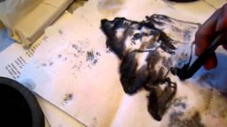 grinding ink ink stick ink stone blue toned ink 02 Chinese painting tutorial [upl. by Yelreveb]