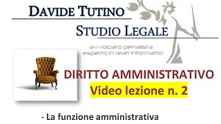 Diritto Amministrativo Video lezione n2  La funzione amministrativa [upl. by Avla823]