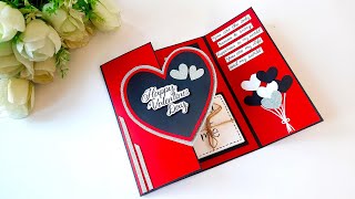 DIYValentines Day Greeting Card for Boyfriend  Handmade Card for Valentines Day  Tutorial [upl. by Odeen454]