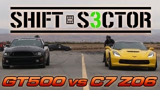 C7 Z06 vs 14 GT500 [upl. by Nyleda]