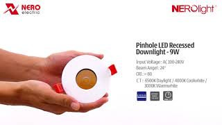 PINHOLE LED RECESSED DOWNLIGHT  9W [upl. by Llewoh448]