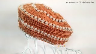 Easy Crochet Crochet Beret Hat 03 [upl. by Auoh]