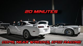 20 Minutes of the Wildest Street Racing of 2023 Near Wrecks Cops and insane 3 way racing [upl. by Nielsen]