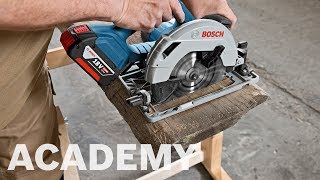 Bosch academy Batteridrevet sirkelsag GKS 18V 57 G [upl. by Natanoy]