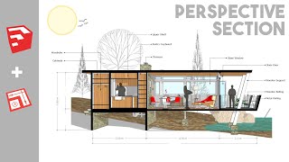 How to render Section in Sketchup  Beginner Tutorial  Layout [upl. by Nohs]