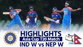 IND W vs NEP W Highlights India vs Nepal Asia Cup Highlights  Full Match Highlights [upl. by Aiasi]