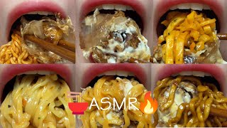 asmr TAKOYAKI amp SPICY FIRE NOODLES MUKBANG eating sounds [upl. by Noak]