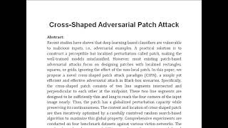 Cross Shaped Adversarial Patch Attack [upl. by Niamjneb]