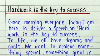 Speech on hard work is the key to success  English topic hard work is the key to success speech [upl. by Aneri]