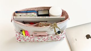 How to sew a Purse Organizer  Stylish Multi Pocket Zipper Bag  DIY Sewing [upl. by Latashia]