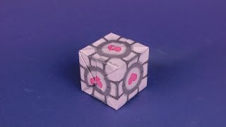 Origami companion cube from portal instructions [upl. by Ressler614]