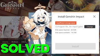 How to Fix Genshin Impact Insufficient Storage Error in Windows Pc or Laptop 2024 [upl. by Padraic]